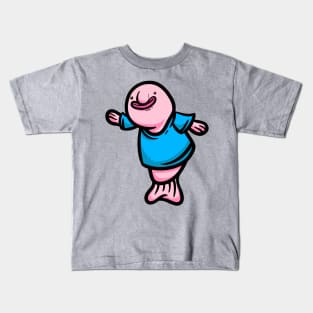 Cute Anthropomorphic Human-like Cartoon Blobfish Kids T-Shirt